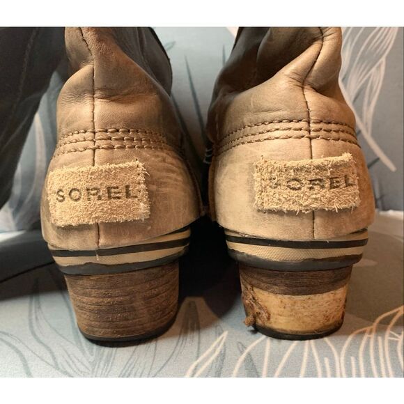 Sorel Slimboot Leather gray Western Waterproof Tall Riding Boots sz 7 - Picture 10 of 13